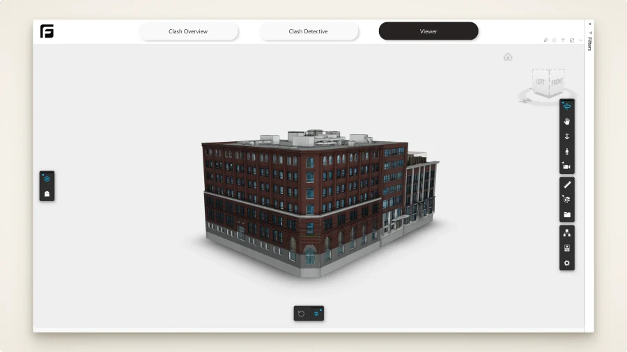 Custom Frame BIM viewer embedded inside a Power BI report