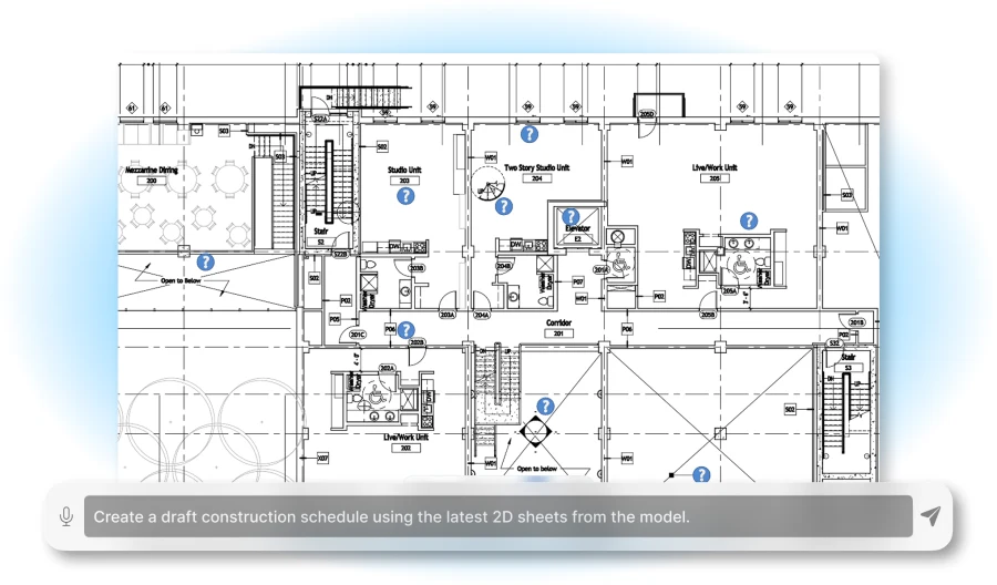 AI planning workflow generated from BIM model context