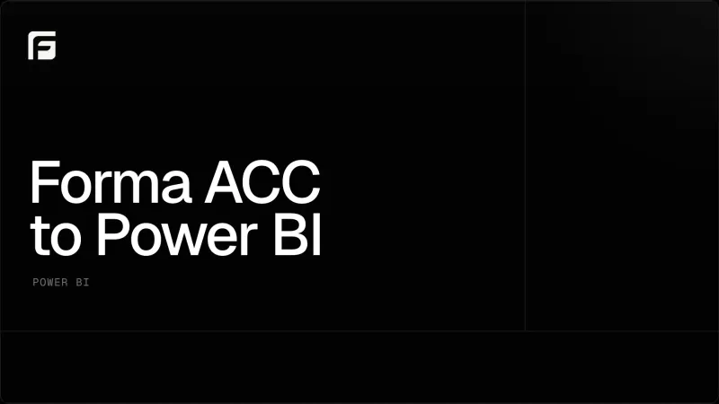 Autodesk Forma to Power BI: Custom BIM Dashboards for ACC Model Data