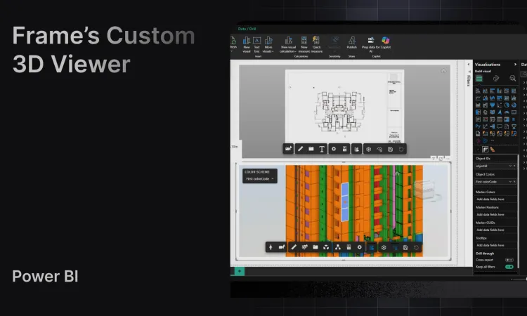 Frame's Custom Viewer for Power BI: Interactive 3D BIM Analytics