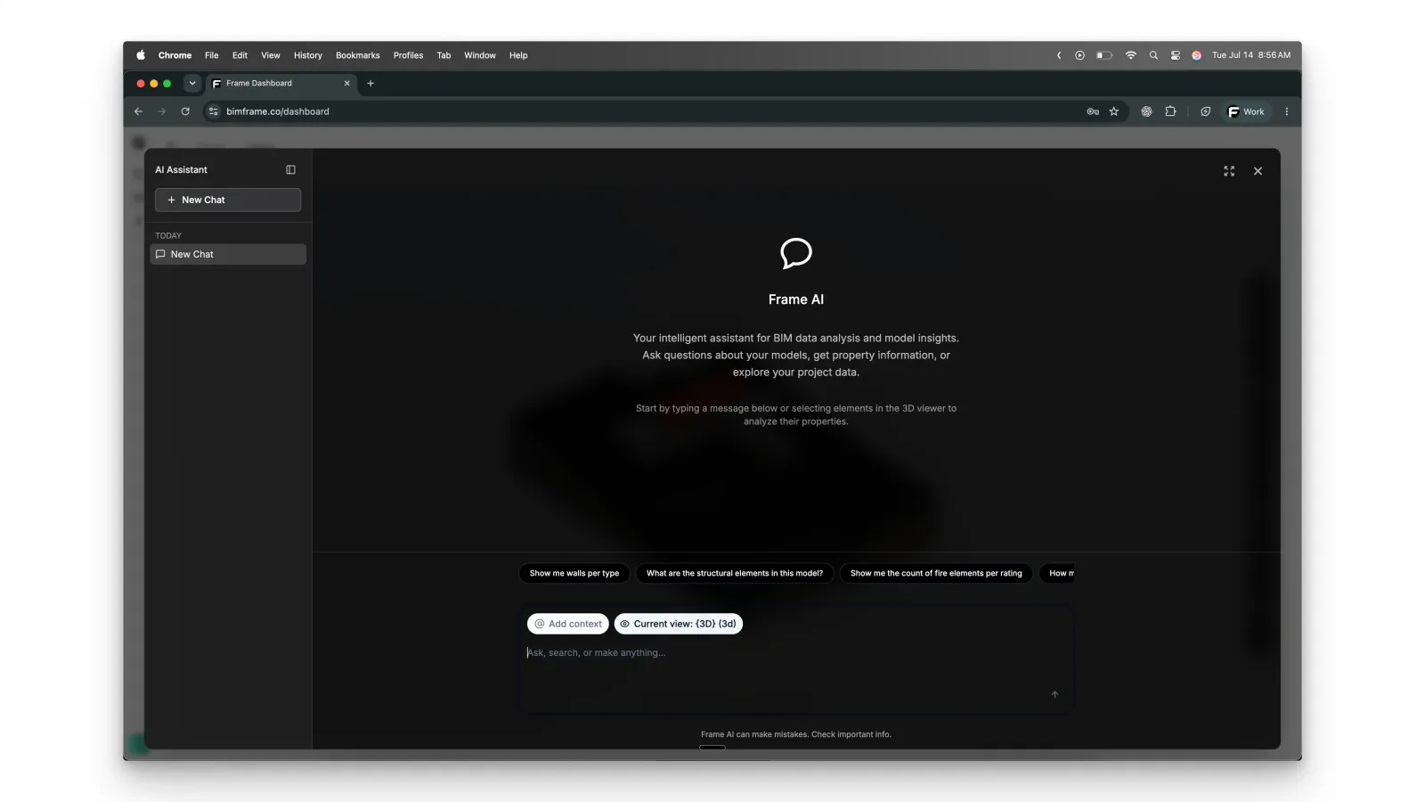 AI chatbot interaction with BIM models