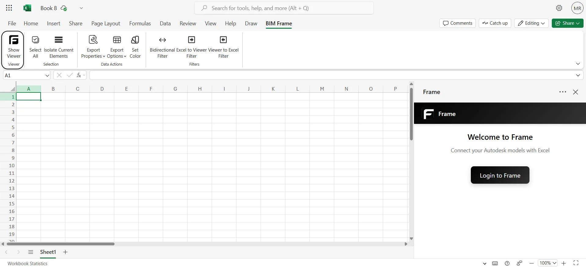 Open Frame’s Taskpane